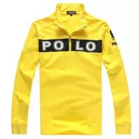 manches long hommes ralph lauren polo sleeve shirts star jaune mark noir